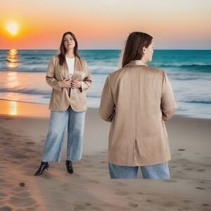 Madewell Women’s Blazer Satin Oversized  In‎ Matchstick Sz 16W NEW